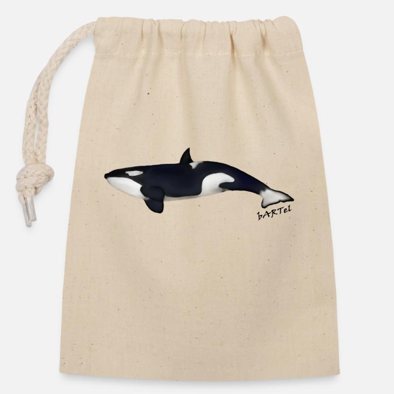 Orque 2 - Sac cadeau en coton avec cordon (14 x 20 cm) - nature