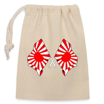 Drapeaux croisés du Soleil levant - Sac cadeau en coton avec cordon (14 x 20 cm) - nature - Devant