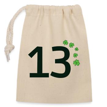 13 - Closable cotton gift bag (14x20cm) - nature - Front
