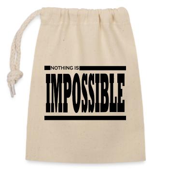 NOTHING IS IMPOSSIBLE - Sac cadeau en coton avec cordon (14 x 20 cm) - nature - Devant