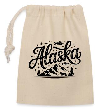 Alaska - Souvenir USA State Design - Verschließbarer Geschenkbeutel aus Baumwolle (14x20cm) - Natur - Vorne