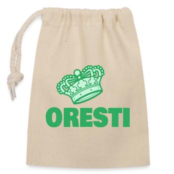 Geschenk für Oresti - Verschließbarer Geschenkbeutel aus Baumwolle (14x20cm) - Natur - Vorne