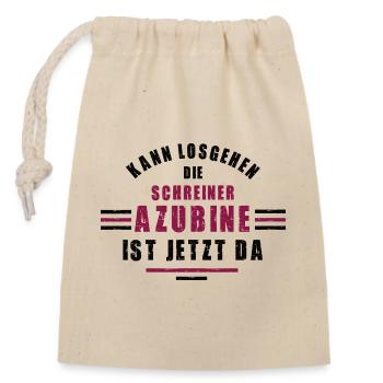 Trainee carpenter apprenticeship carpenter training - Closable cotton gift bag (14x20cm) - nature - Front