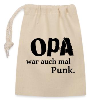 Opa war auch mal Punk - Verschließbarer Geschenkbeutel aus Baumwolle (14x20cm) - Natur - Vorne