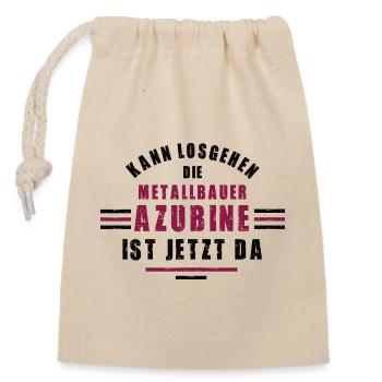 Trainee metalworker apprenticeship training metalworker - Closable cotton gift bag (14x20cm) - nature - Front