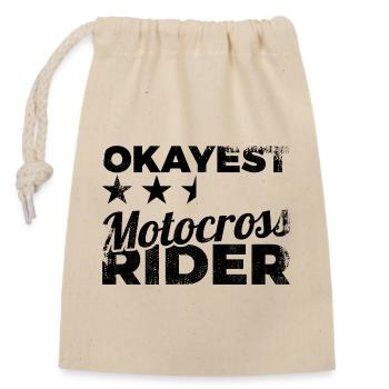 Drôle de pilote de motocross - Sac cadeau en coton avec cordon (14 x 20 cm) - nature - Devant