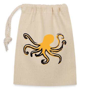 Octopus Style - Verschließbarer Geschenkbeutel aus Baumwolle (14x20cm) - Natur - Vorne