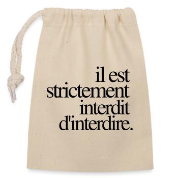 It is strictly forbidden to prohibit - Closable cotton gift bag (14x20cm) - nature - Front