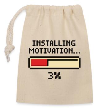 Installing Motivation Progress - Closable cotton gift bag (14x20cm) - nature - Front