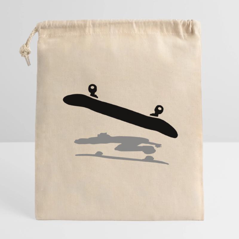 Skateboard Closable cotton gift bag (14x20cm)
