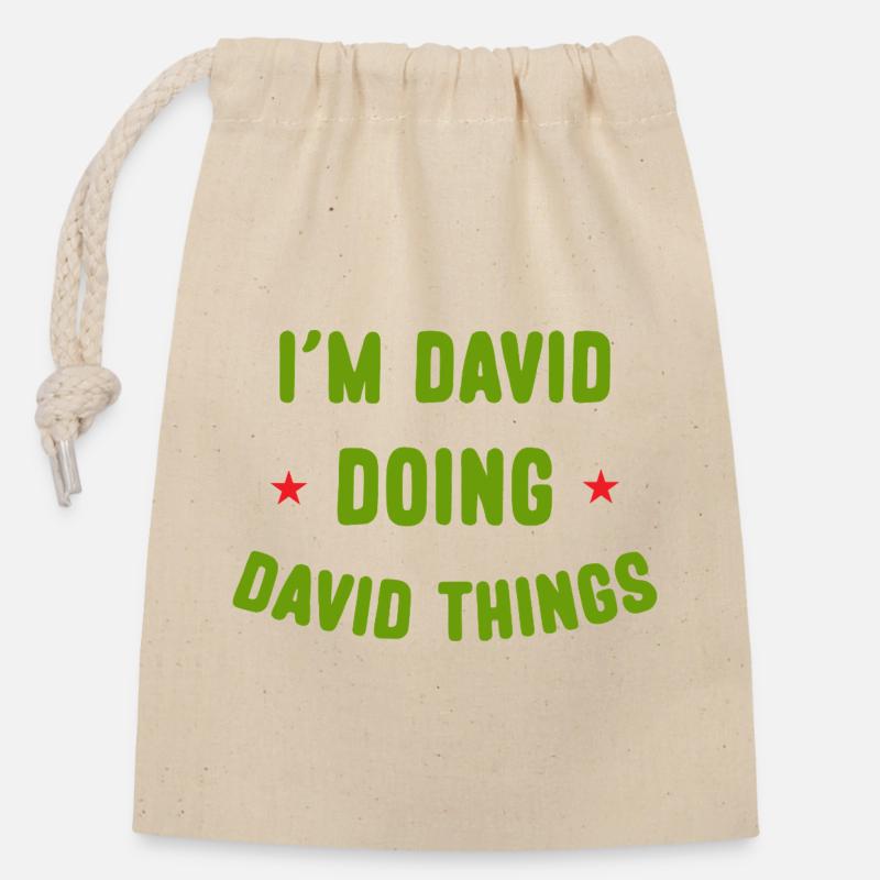 Ich bin David Doing David Things Lustige Zitate - Verschließbarer Geschenkbeutel aus Baumwolle (14x20cm) - Natur