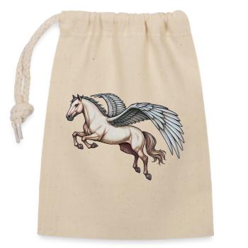 PEGASUS - animals - Closable cotton gift bag (14x20cm) - nature - Front