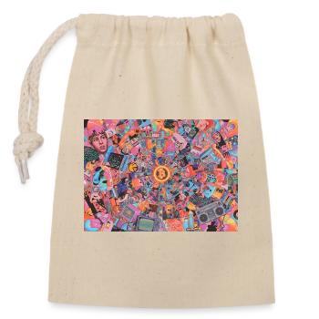 Bitcoin Bazooka - PopArt 3 - Closable cotton gift bag (14x20cm) - nature - Front