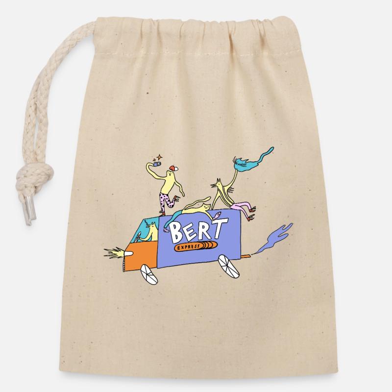 Bert_Express - Closable cotton gift bag (14x20cm) - nature