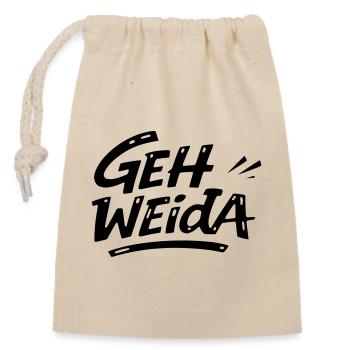 Geh weida - Verschließbarer Geschenkbeutel aus Baumwolle (14x20cm) - Natur - Vorne