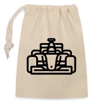 voiture de course - Sac cadeau en coton avec cordon (14 x 20 cm) - nature - Devant