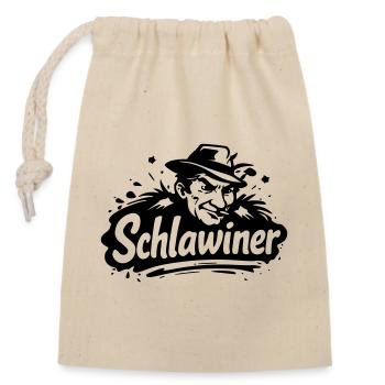 Schlawiner - Verschließbarer Geschenkbeutel aus Baumwolle (14x20cm) - Natur - Vorne