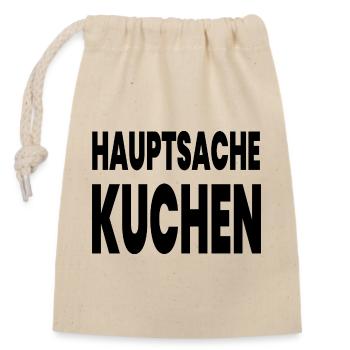 Kuchen - Verschließbarer Geschenkbeutel aus Baumwolle (14x20cm) - Natur - Vorne