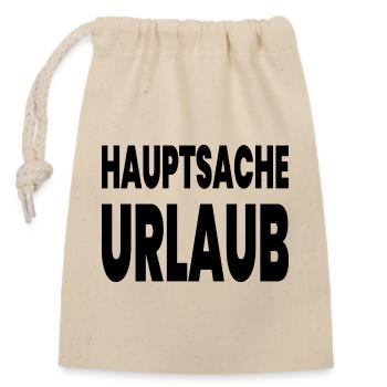 Urlaub - Verschließbarer Geschenkbeutel aus Baumwolle (14x20cm) - Natur - Vorne
