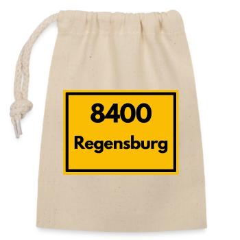 OLD POSTCODE ZIP CODE RETRO 8400 REGENSBURG - Closable cotton gift bag (14x20cm) - nature - Front
