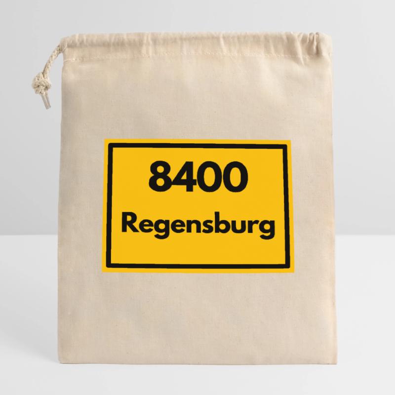 OLD POSTCODE ZIP CODE RETRO 8400 REGENSBURG Closable cotton gift bag (14x20cm)