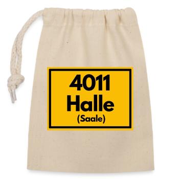 OLD POSTCODE POSTCODE RETRO 4011 HALLE (SAAALE) - Closable cotton gift bag (14x20cm) - nature - Front