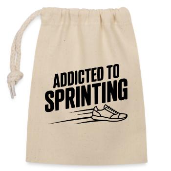 Addicted to Sprinting - Closable cotton gift bag (14x20cm) - nature - Front