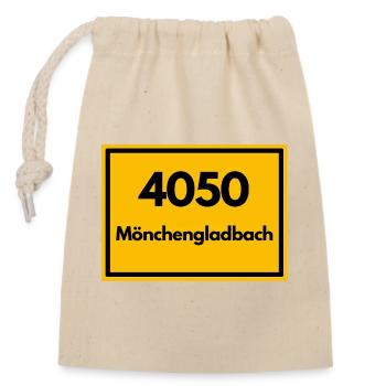 ALTE POSTLEITZAHL PLZ 4050 MÖNCHENGLADBACH FUSSBAL - Verschließbarer Geschenkbeutel aus Baumwolle (14x20cm) - Natur - Vorne