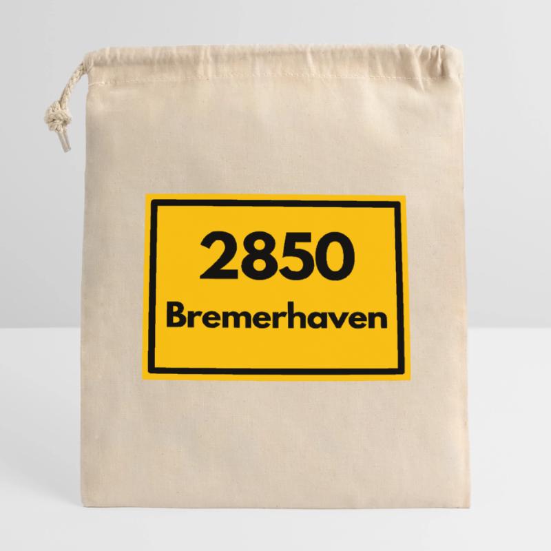 OLD POSTCODE POSTCODE RETRO 2850 BREMERHAVEN HAFEN Closable cotton gift bag (14x20cm)