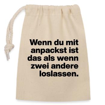 IF YOU LEND A HAND, TALENT-FREE, SARCASM, TRAINEE - Closable cotton gift bag (14x20cm) - nature - Front