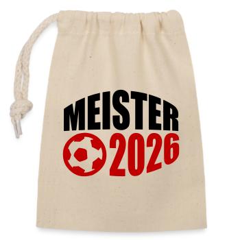 Meister 2026 Meisterschaft - Verschließbarer Geschenkbeutel aus Baumwolle (14x20cm) - Natur - Vorne