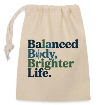Osteopath Balanced Body Brighter Life Professional - Verschließbarer Geschenkbeutel aus Baumwolle (14x20cm) - Natur - Vorne