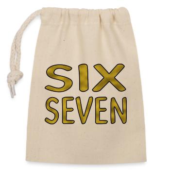 Six Seven Gold - Closable cotton gift bag (14x20cm) - nature - Front