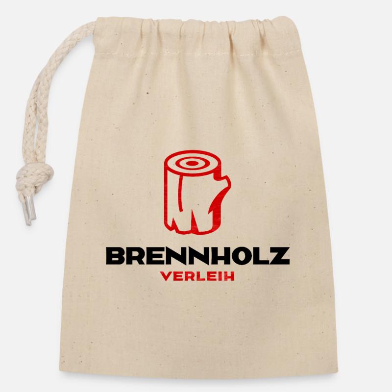 Brennholz Verleih - Verschließbarer Geschenkbeutel aus Baumwolle (14x20cm) - Natur