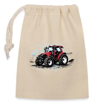 Roter Traktor – Vintage Halftone Trekker - Verschließbarer Geschenkbeutel aus Baumwolle (14x20cm) - Natur - Vorne