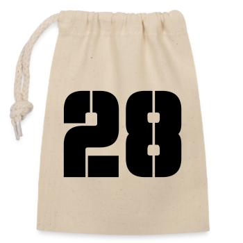 28 - Closable cotton gift bag (14x20cm) - nature - Front