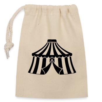 Circus Tent Manege Event Icon - Closable cotton gift bag (14x20cm) - nature - Front