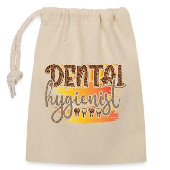 Leopard Hygienist Sunset Script - Verschließbarer Geschenkbeutel aus Baumwolle (14x20cm) - Natur - Vorne