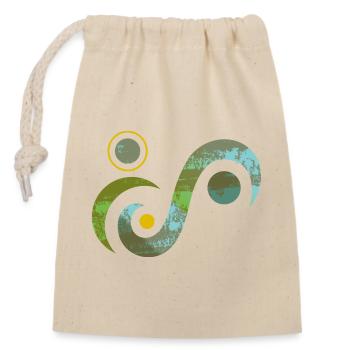 Yoga design_4 - Sac cadeau en coton avec cordon (14 x 20 cm) - nature - Devant