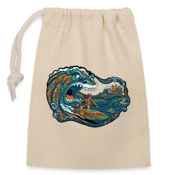 Aventure de vagues géantes de vagues - Sac cadeau en coton avec cordon (14 x 20 cm) - nature - Devant