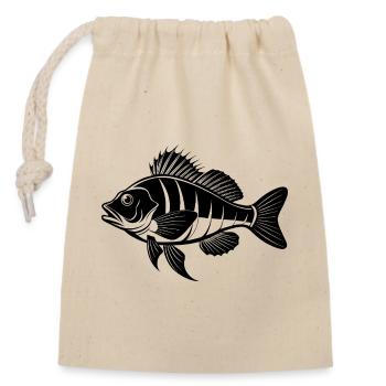 Why Fish - Closable cotton gift bag (14x20cm) - nature - Front