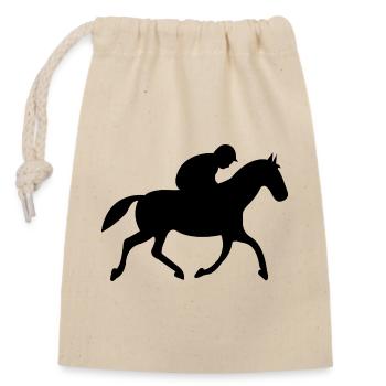 Chevaucher - Sac cadeau en coton avec cordon (14 x 20 cm) - nature - Devant