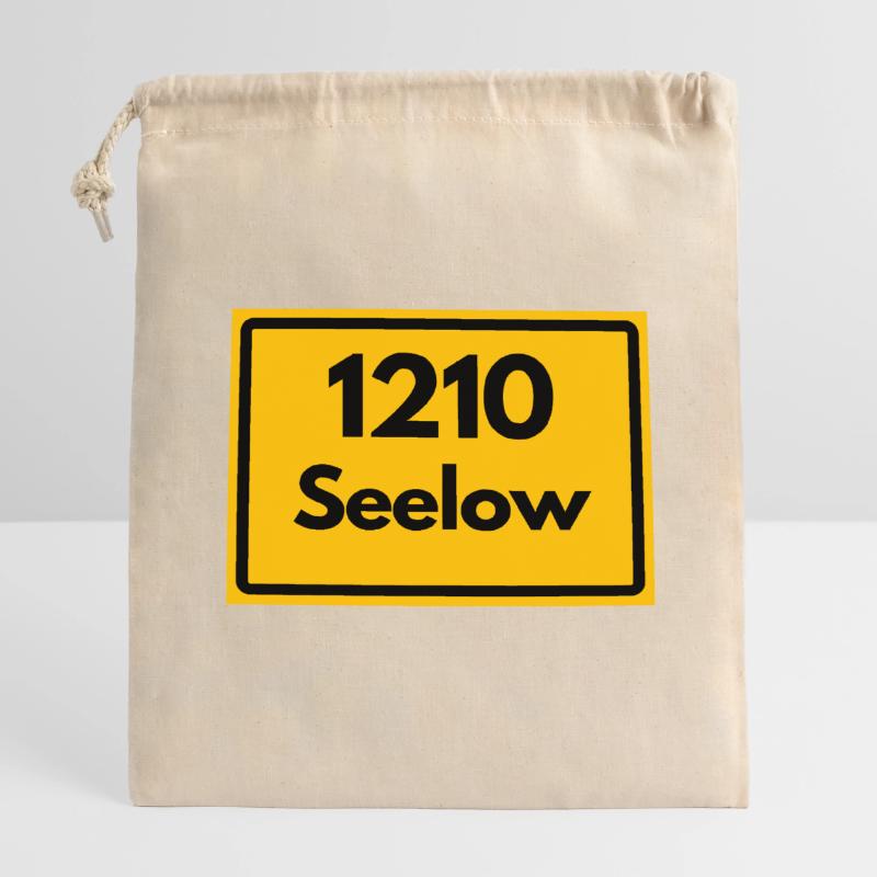 OLD POSTCODE POSTCODE RETRO 1210 SEELOW HEIMAT Closable cotton gift bag (14x20cm)