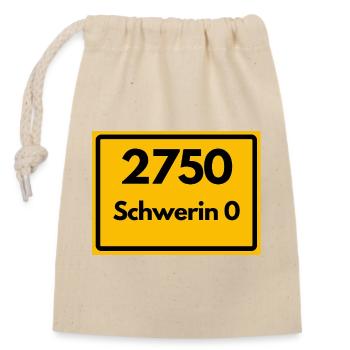 ALTE POSTLEITZAHL PLZ RETRO 2750 SCHWERIN 0 HEIMAT - Verschließbarer Geschenkbeutel aus Baumwolle (14x20cm) - Natur - Vorne