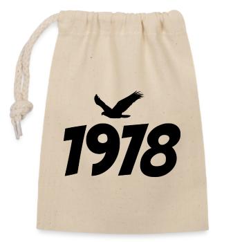1978 Vintage Eagle Graphic - Closable cotton gift bag (14x20cm) - nature - Front