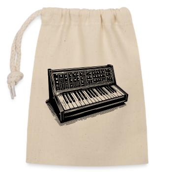 Vintage Synthesizer Rétro Music Design - Sac cadeau en coton avec cordon (14 x 20 cm) - nature - Devant