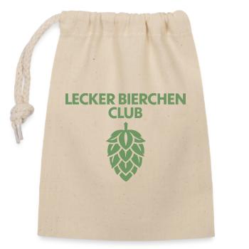 Lecker Bierchen Club - Lecker Bierchen - Bier - Verschließbarer Geschenkbeutel aus Baumwolle (14x20cm) - Natur - Vorne