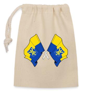 Drapeaux croisés de Zandvoort - Sac cadeau en coton avec cordon (14 x 20 cm) - nature - Devant
