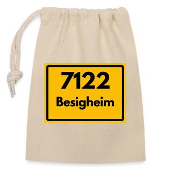 ALTE POSTLEITZAHL 7122 PLZ 74354 BESIGHEIM BAWÜ - Verschließbarer Geschenkbeutel aus Baumwolle (14x20cm) - Natur - Vorne