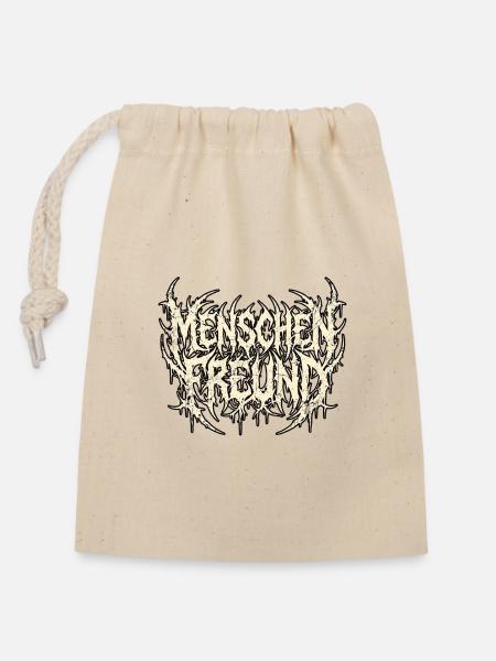 Menschenfreund Heavy Metal - Verschließbarer Geschenkbeutel aus Baumwolle (14x20cm) - Natur